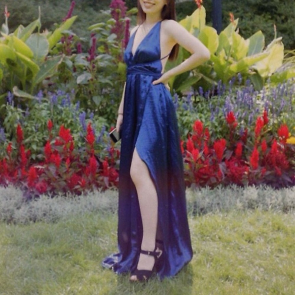 Silk blue dress